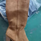 Women's Block Heel Slouchy Knee-High Boots – Retro PU Leather Stacked Heel