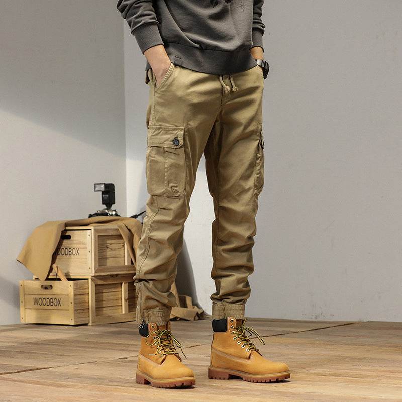 New Retro Ankle-tied Loose Overalls Versatile Casual Cargo Pant men - EX-STOCK Canada