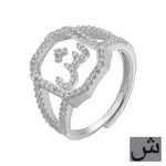 Fashion Micro Inlaid Zircon Arab Letters Ring for women - EX-STOCK CANADA