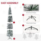 9ft Flocked Christmas Tree, Pencil Christmas Tree With Realistic Branch Tips, Folding Metal Stand, Green EX-STOCK Canada 