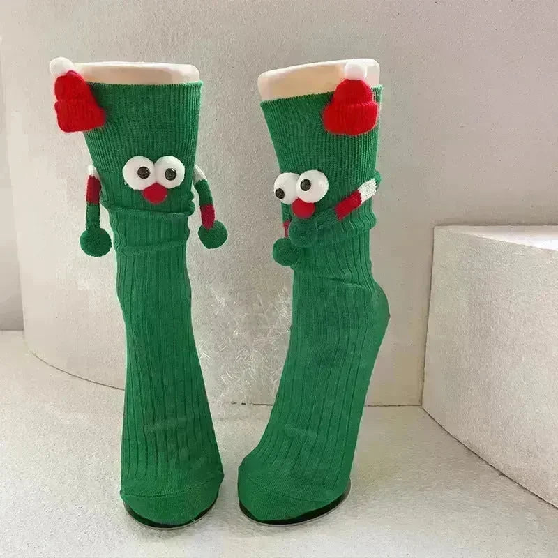 Cute Cartoon Christmas Socks Solid Cotton Middle-tube Stockings For Adults And Children - EX-STOCK CANADA