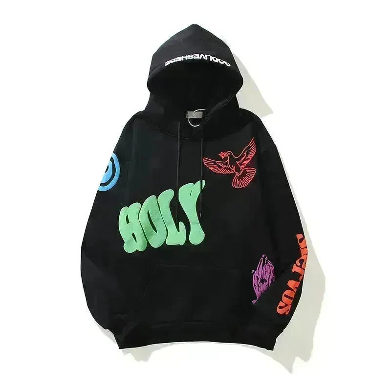 Women High Street Three-dimensional Foam Graffiti Printed Hoodie In Autumn And Winter - EX-STOCK CANADA