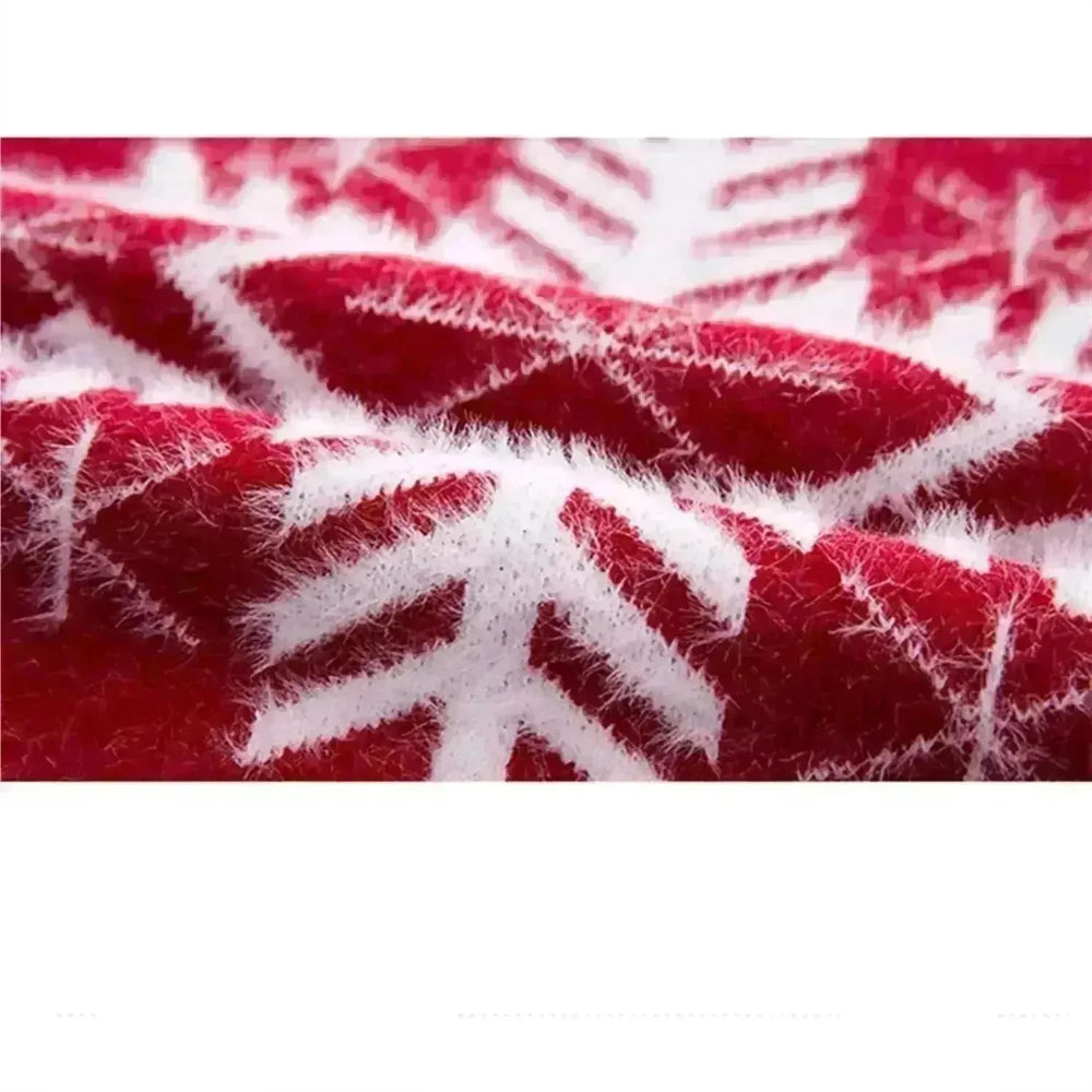 Snowflakes Crewneck Christmas Cashmere Sweater women - EX-STOCK CANADA