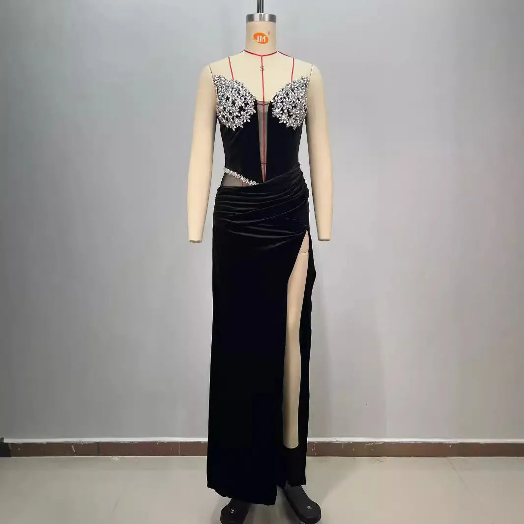 Abito da sera da pranzo da sera con trapano a fit slim-fit da donna