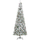 9-foot Pencil Snow Flocked Artificial Christmas Tree With 1350 Pine Realistic Branches, Pine Cones, Red Berries, Auto Open, Green EX-STOCK Canada 