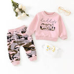 Two piece for girls Long Sleeve Sweater Camouflage Trousers Suit for girls - EX-STOCK Canada