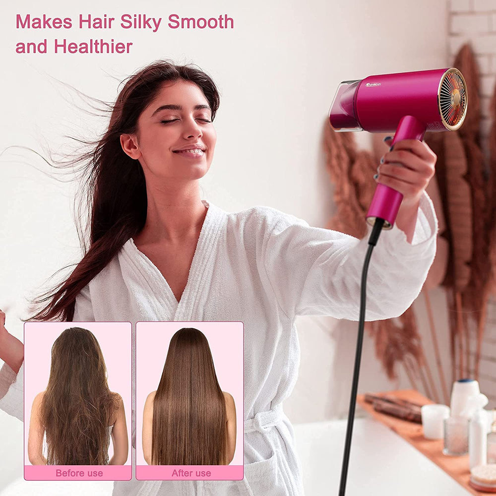 Water Ionic Hair Dryer, 1800W Blow Dryer With Magnetic Nozzle 2 Speed And 3 Heat Settings Powerful Low Noise Fast Drying Travel Hair Dryer For Home Travel EX-STOCK Canada 