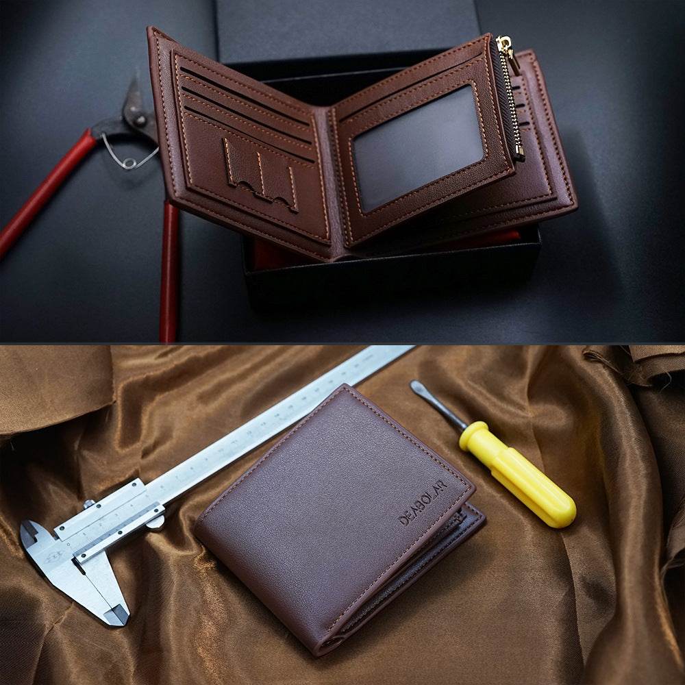 Custom Men's leather Wallet Zipper Valentine's Day gift Personalized Men's Wallet - EX-STOCK Canada
