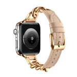 Women Leather and Stainless Steel Watch Strap for Apple iwatch - EX-STOCK Canada