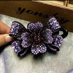 Elegant Rhinestone Barrette Flower Hair Clip
