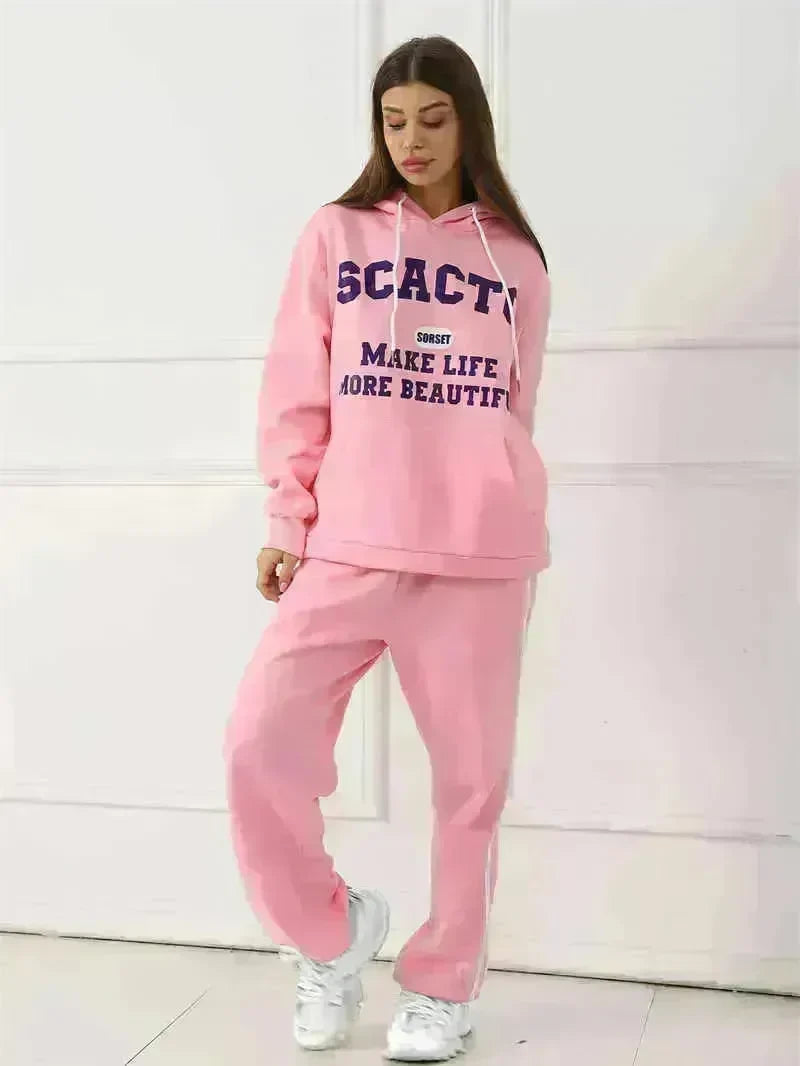 Fashion Casual joggers and hoodie set women's - EX-STOCK CANADA