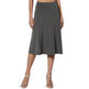 Women's casual High Waist flared Midi Skirt - EX-STOCK Canada