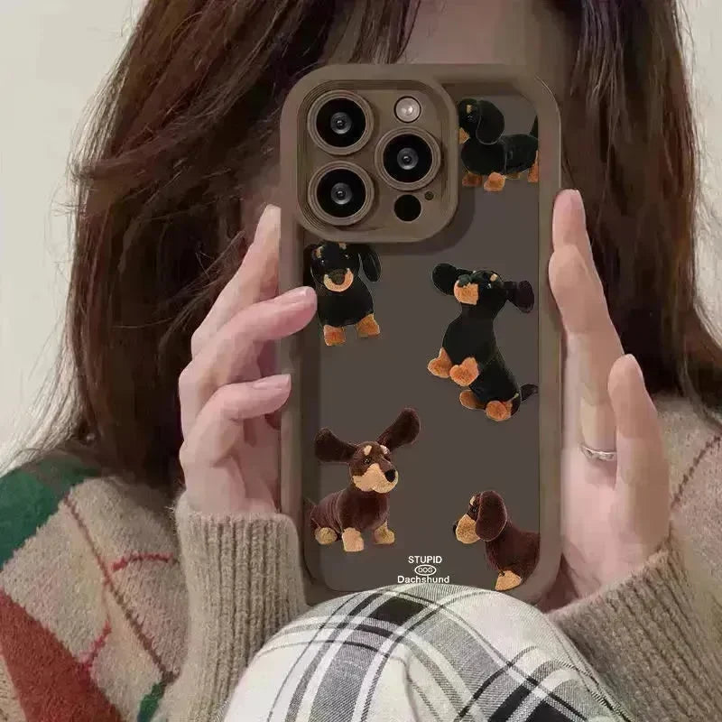 Cream Sausage Dog Phone Case - EX-STOCK CANADA