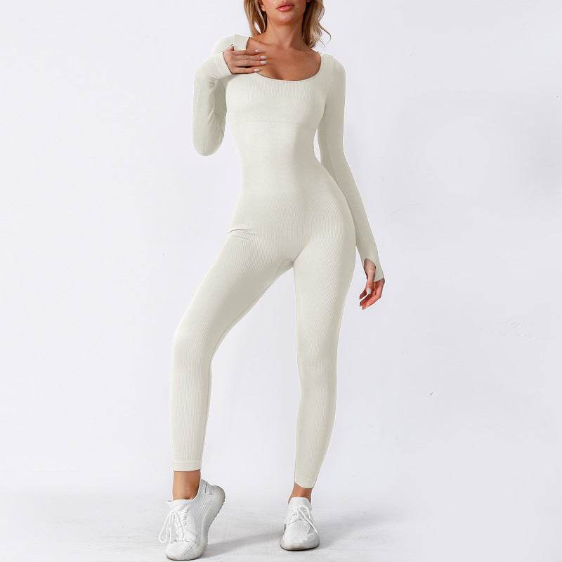 Seamless Long Sleeve Yoga Jumpsuit Bodycon Women Activewear Athleisure Romper - EX-STOCK Canada