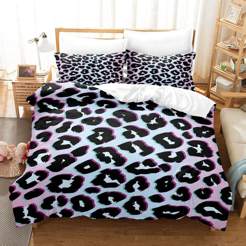 Printed Home Textile Animal Fur Grain Duvet Cover Pillowcase Three-piece Set EX-STOCK Canada 