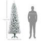 7ft Pencil Christmas Tree, Flocked Tree With 687 Branch Tips And Metal Base For Home, Indoor, Holiday EX-STOCK Canada 