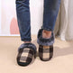 Winter Warm Plaid Plush Slippers Home Indoor Non-slip Bedroom Floor Soft Fuzzy Slipper For Couple Fashion Solid House Shoes - EX-STOCK Canada