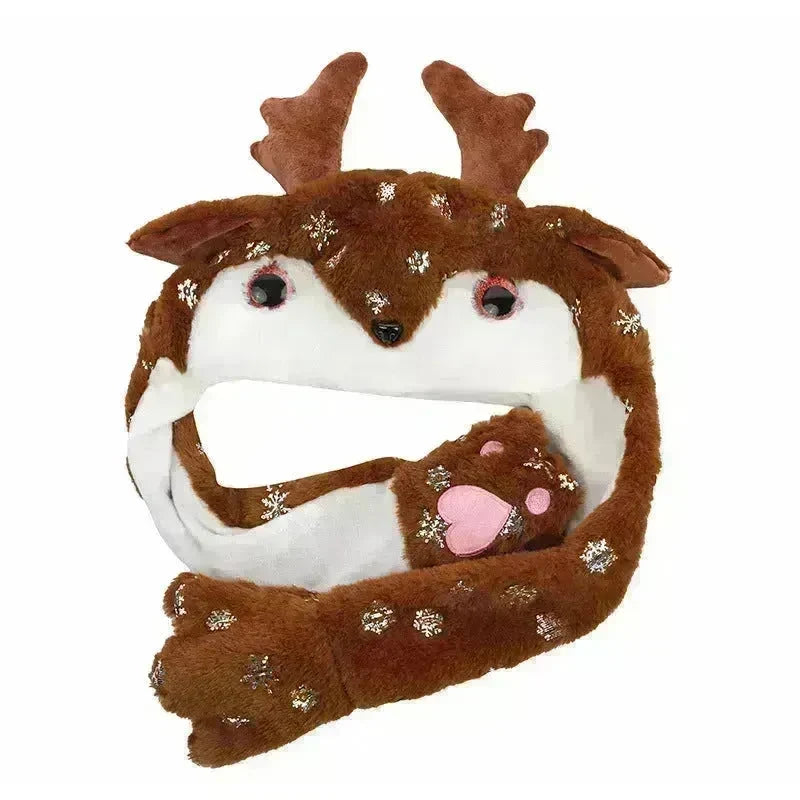 Novel Movable Christmas Hat Winter Cute Santa Claus Snowman Elk Hat - EX-STOCK CANADA