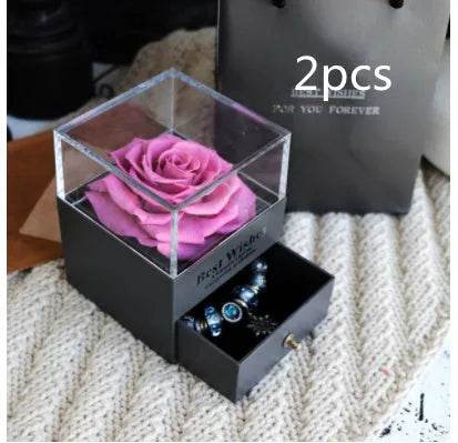 Eternal Flower Rose Jewelry Box for Birthday Presents Valentines Day Wedding Gift Box - EX-STOCK Canada