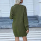 Autumn Winter Knitted Pullover Mini Sweater Dress - EX-STOCK Canada