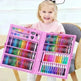 Double Panel Easel Version Watercolor Pen Set Brush Crayon Oil Pastel Children Painting Coloring Drawing Art set. - EX-STOCK CANADA