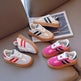 Boys' Casual Lace-Up Sneakers – Kids' PU Rubber Sole Sports Shoes