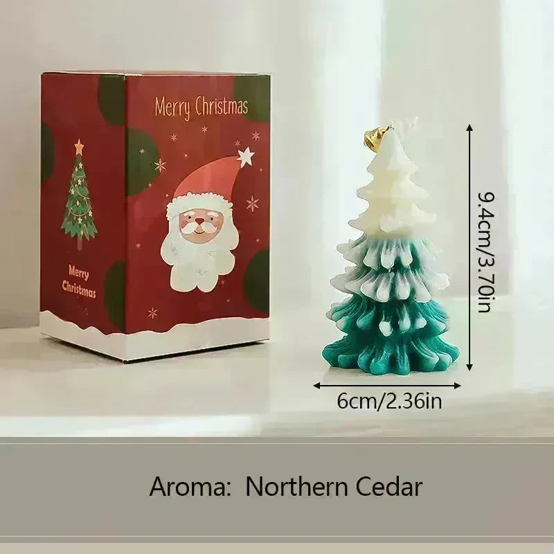 Merry Christmas Candle 3D Xmas Tree Shaped Aromatherapy Candles Ornaments Navidad New Year Party Home Decor Xmas Gift - EX-STOCK CANADA
