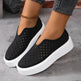 Fashion Hollow Flats Shoes Casual Versatile Thick Sole Slip-on Shallow Sneakers Shoes For Women - EX-STOCK Canada