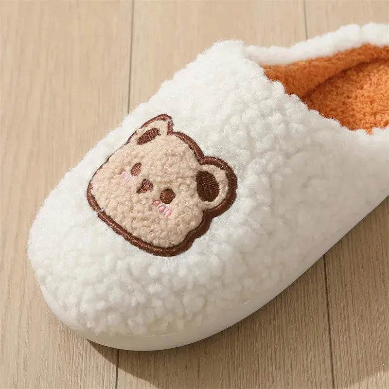 Cute Cartoon Bear Slippers For Couples Winter Warm Non-slip Floor Bedroom Slipper Home Men And Women House Shoes - EX-STOCK Canada