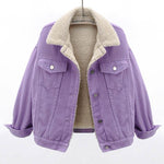 Lamb Wool Thickened Plus Velvet Denim Jacket Women EX-STOCK Canada 