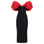 Bandage One-piece Dress European And American Elegant Off-neck Party Dress