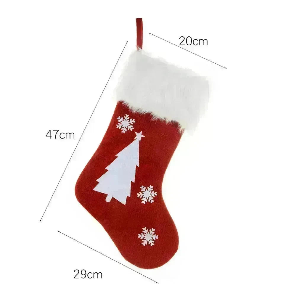 New Christmas Ornament With Light Burlap Embroidery Sock Gift Bag - EX-STOCK CANADA