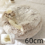 2 In 1 Dog And Cat Bed Pet Winter Bed Round Plush Warm Bed House Soft Long Plush Pets Bed Pet Products EX-STOCK Canada 