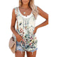 Casual Spring And Summer Tops Printed Sleeveless Pleating Vest T-shirt For Women - EX-STOCK Canada