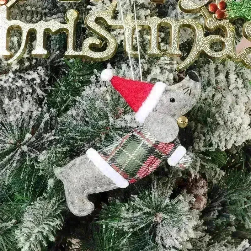 Christmas Decorations Dressing Sausage Dog Small Pendant - EX-STOCK CANADA