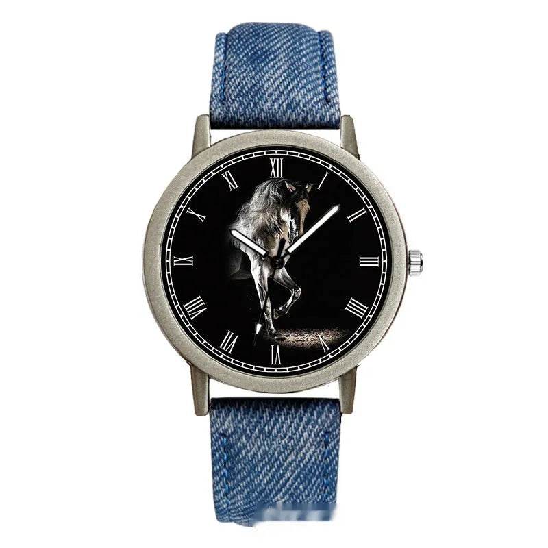 Steed Large Dial Men's Denim Strap Watch - EX-STOCK Canada