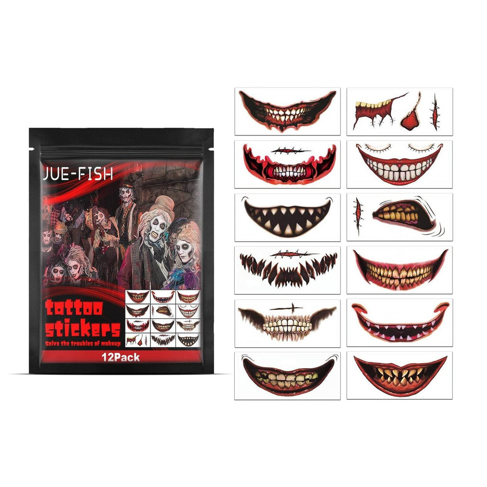 Halloween Horror Party Party Makeup Decoration Mouth Tattoo Stickers - EX-STOCK Canada