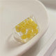 New Transparent Resin Ring Fruit Square Ring Acrylic Ring - EX-STOCK CANADA