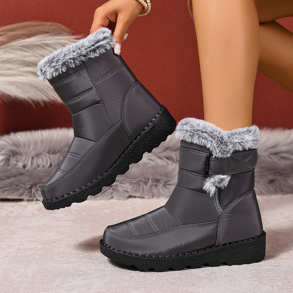 Women's Snow Boots Plus Size Fur-Lined Warm Winter Boots