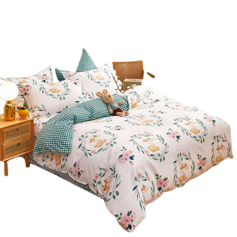 Cotton Duvet Cover One-piece Wholesale Pure Single Double Student Dormitory Bed Sheet Four-piece Set EX-STOCK Canada 