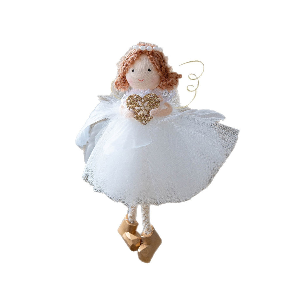 Christmas White Tulle Skirt Golden Wings Angel Girl Pendant EX-STOCK Canada 