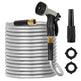 Metal Garden Hose, 100ft Stainless Steel Flexible Water Hose With 10 Adjustable Patterns Spray Nozzle, Heavy Duty Water Pipe , Kink Free , 2 Nozzles - EX-STOCK CANADA
