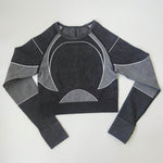 Women Tight Long Sleeve Fitness Workout Yoga Running Gym Crop top - EX-STOCK Canada