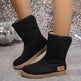 Women's Snow Boots Winter Warm Non-slip Flat Mid-calf Boot Plus Velvet And Thickened Cotton Shoes - EX-STOCK Canada