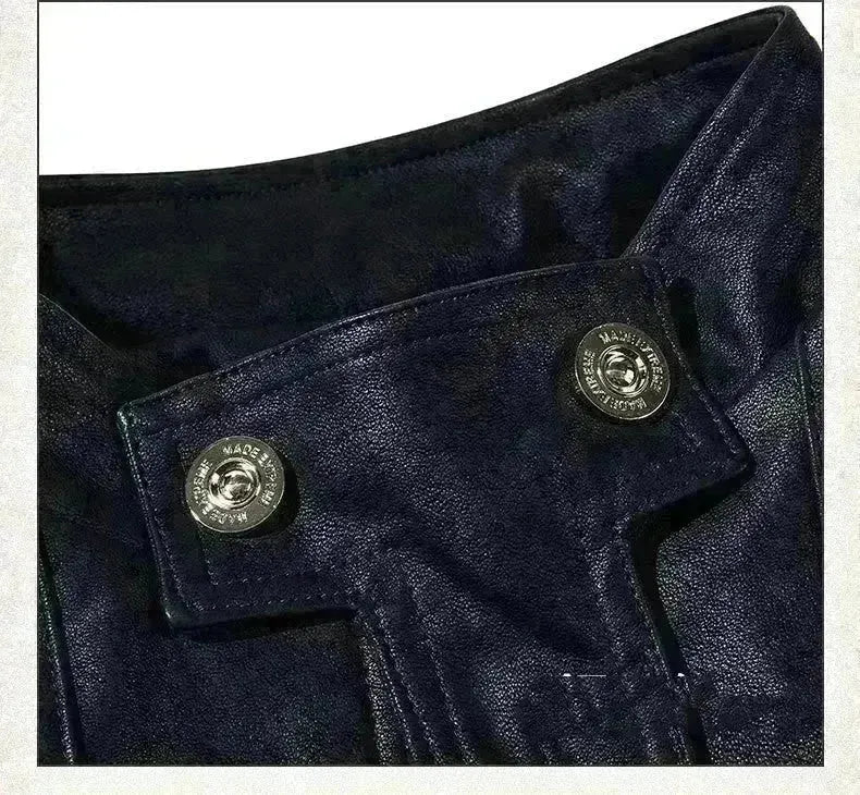 New Trendy Fashionable Zip up Leather Jacket men - EX-STOCK CANADA
