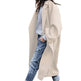 Lapel Single Breasted Women Winter Solid Woolen Trench Coat Long Jacket - EX-STOCK Canada