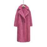 Plush Coat Ladies Long Lamb Coat Winter