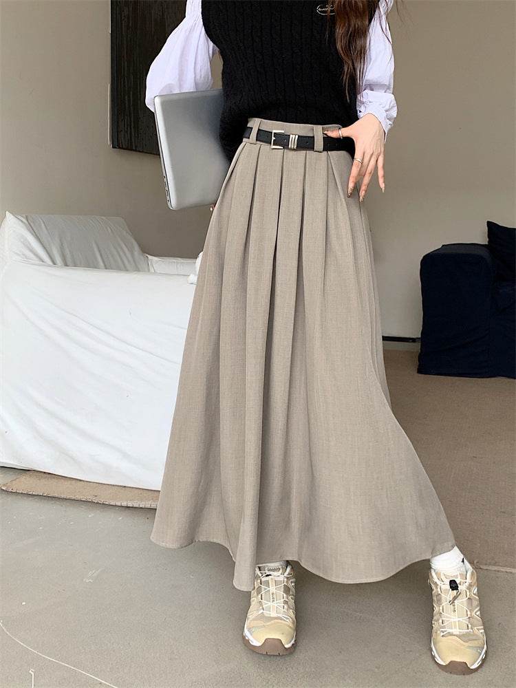 Women's All-matching Slim Fit Temperament Pleated Maxi Skirt - EX-STOCK Canada