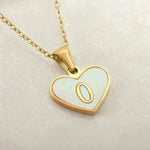 26 Letter Heart-shaped Necklace White Shell Love Clavicle Chain Fashion Personalized Necklace For Women Jewelry Valentine's Day - EX-STOCK CANADA