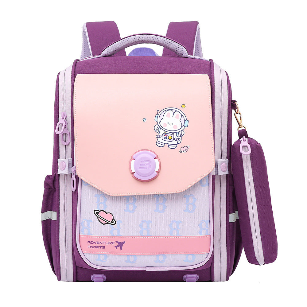 One Piece Dropshipping Primary School Student Schoolbag Boys And Girls Burden Reduction Spine Protection EX-STOCK